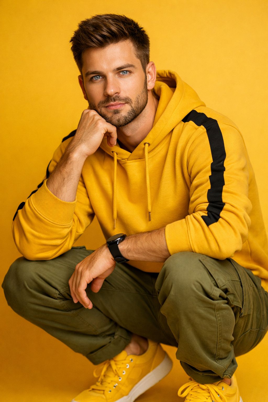 Mustard Yellow Monochrome Fashion Portrait