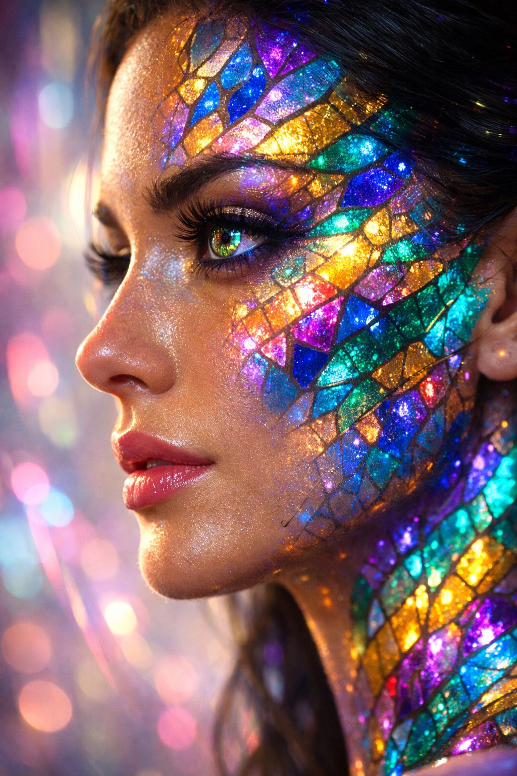 Bioluminescent Mosaic Goddess