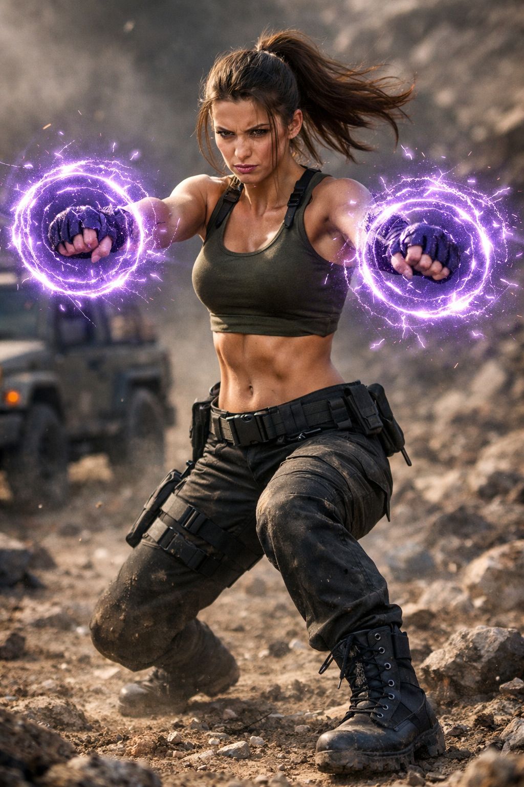 Purple Spark Military Sorceress