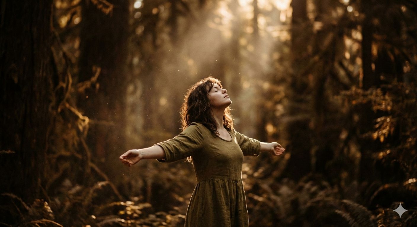 Golden Solace in the Shadowed Forest