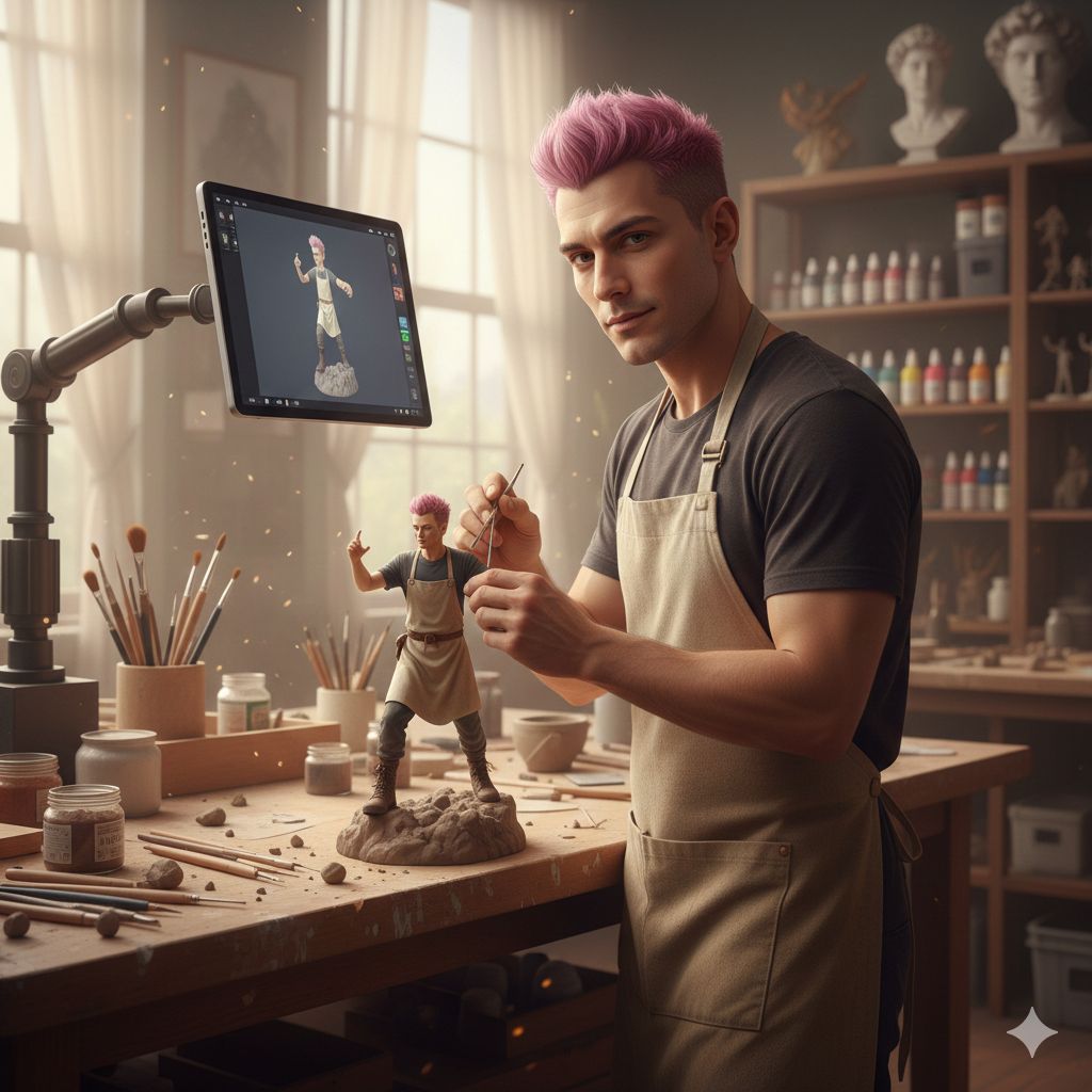 The Sculptor and His Miniature Double