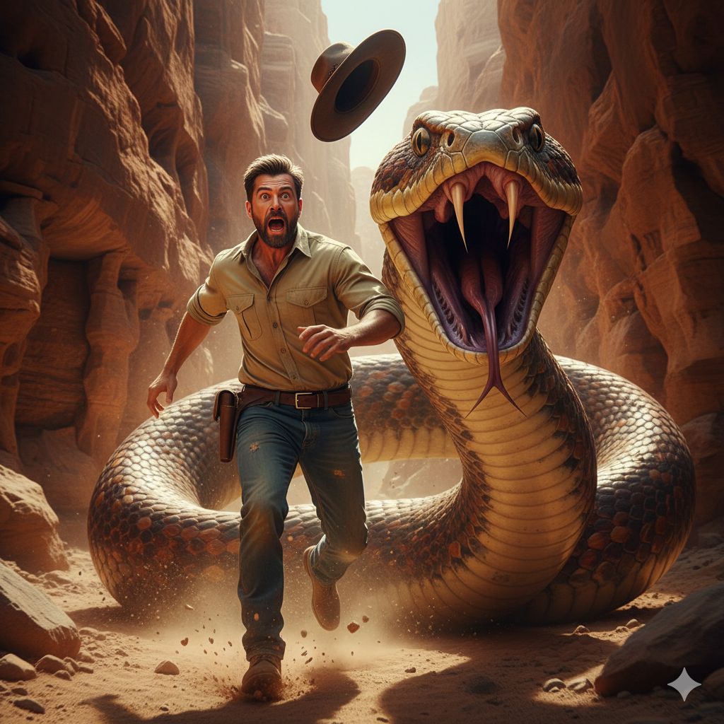 Venomous Pursuit in the Sandstone Canyon
