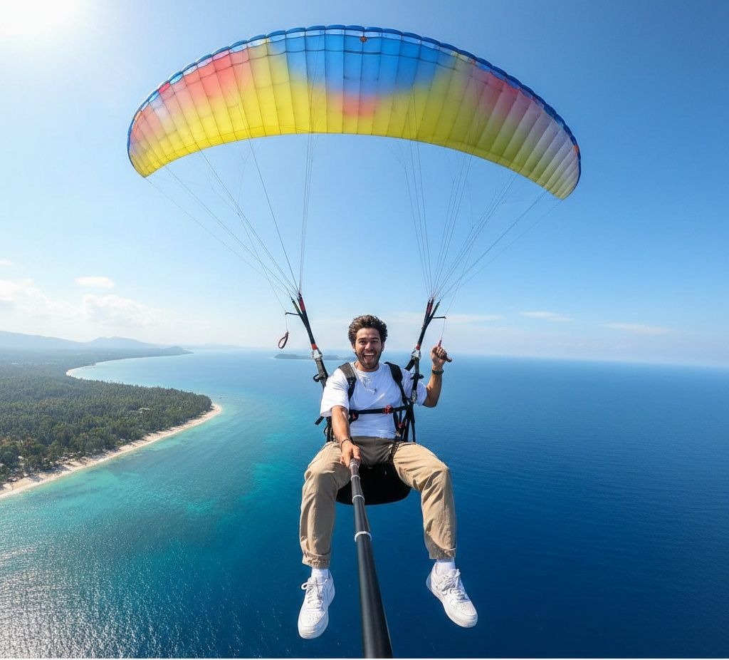 Coastal Glide Selfie Action Shot