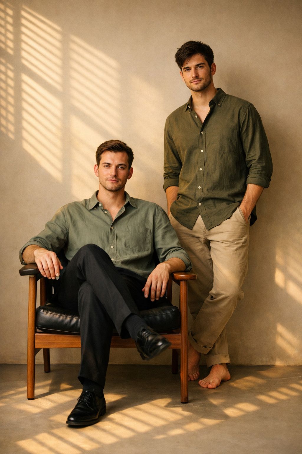 Serene Earth Tones Studio Portrait