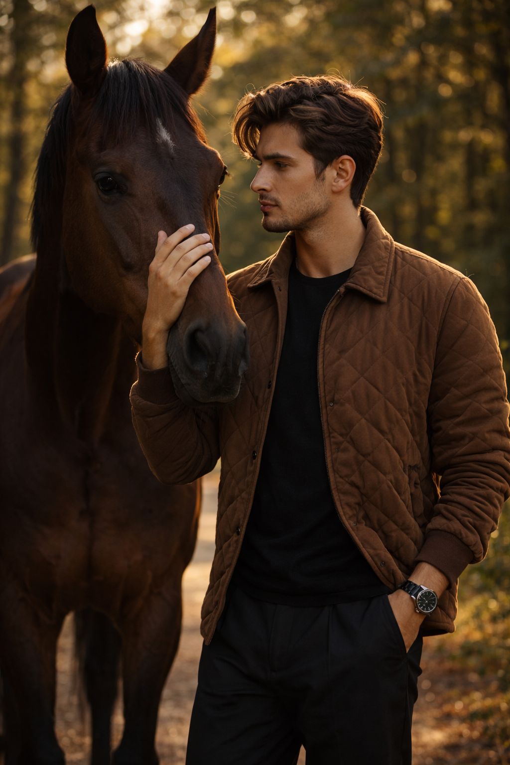 Gentle Bond in Golden Hour Sunlight