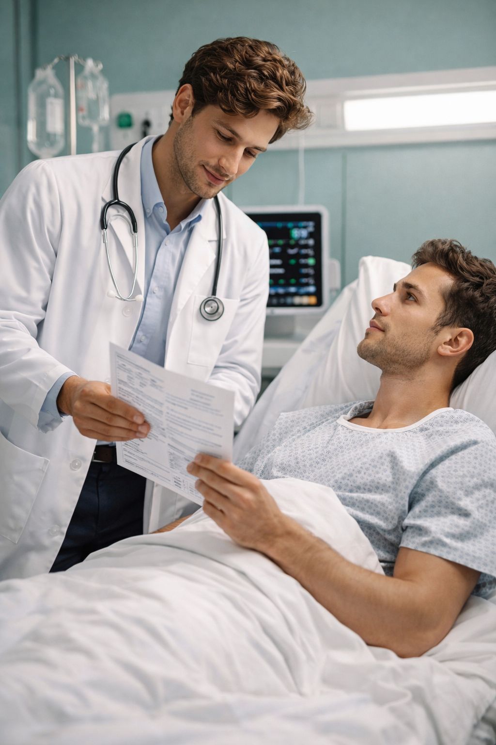 Doctor and Patient Reviewing Medical Report