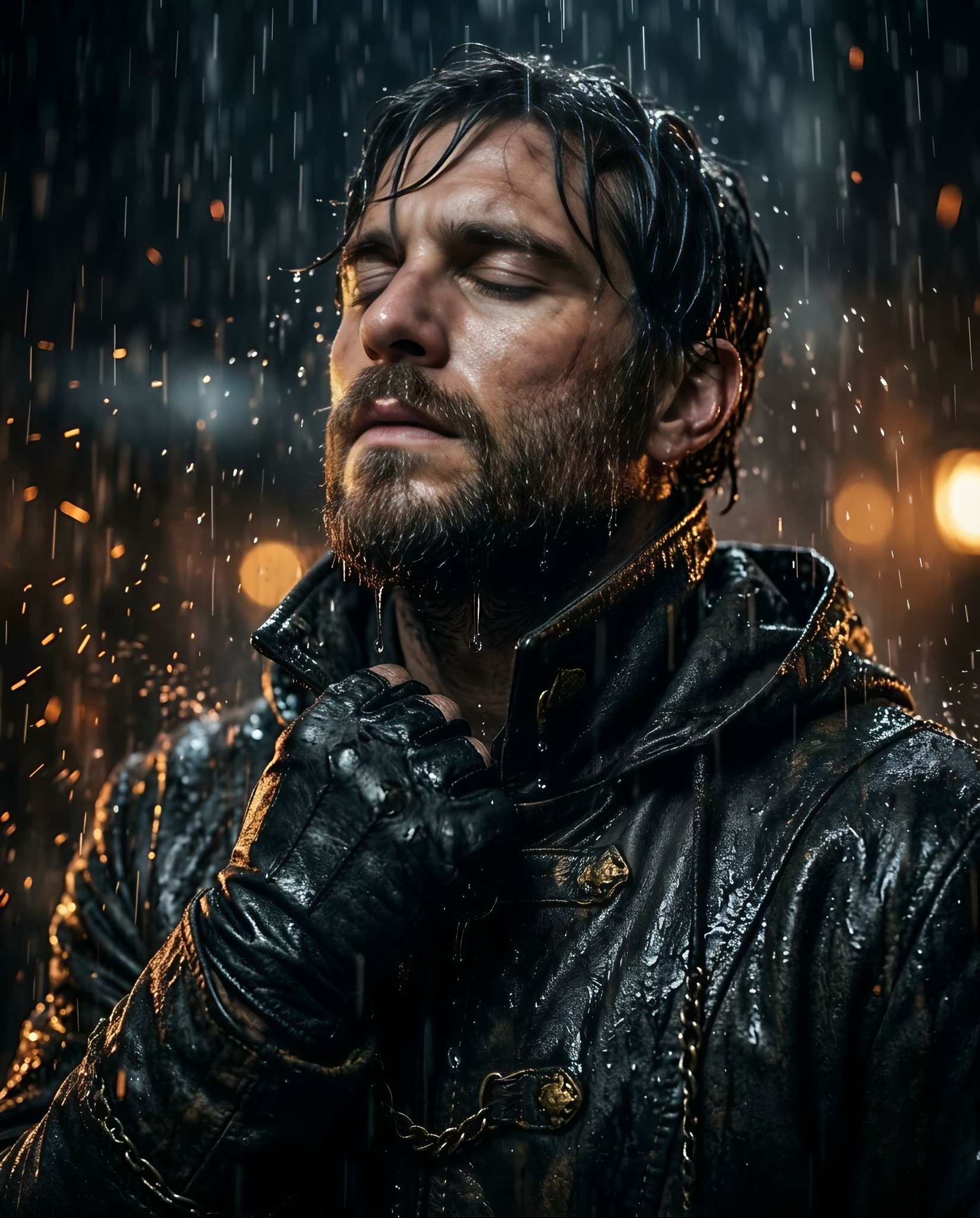 The Gilded Knight in Rainfall