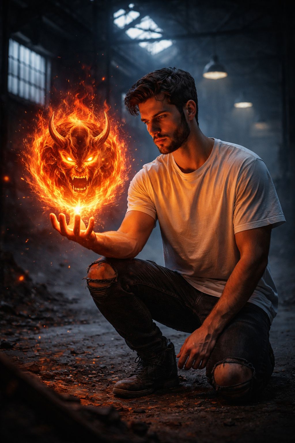 Fiery Demon Summoned in Shadows