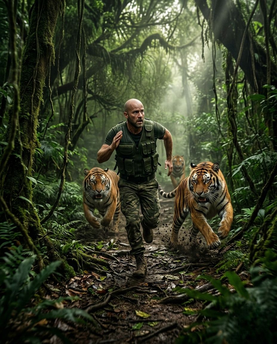 Tiger Pursuit in the Deep Jungle