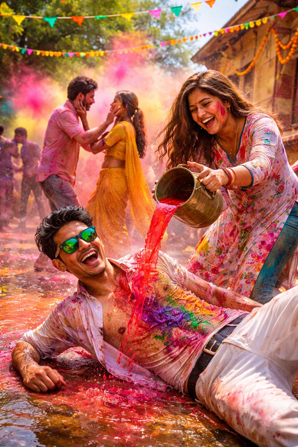 Vibrant Village Holi Celebration