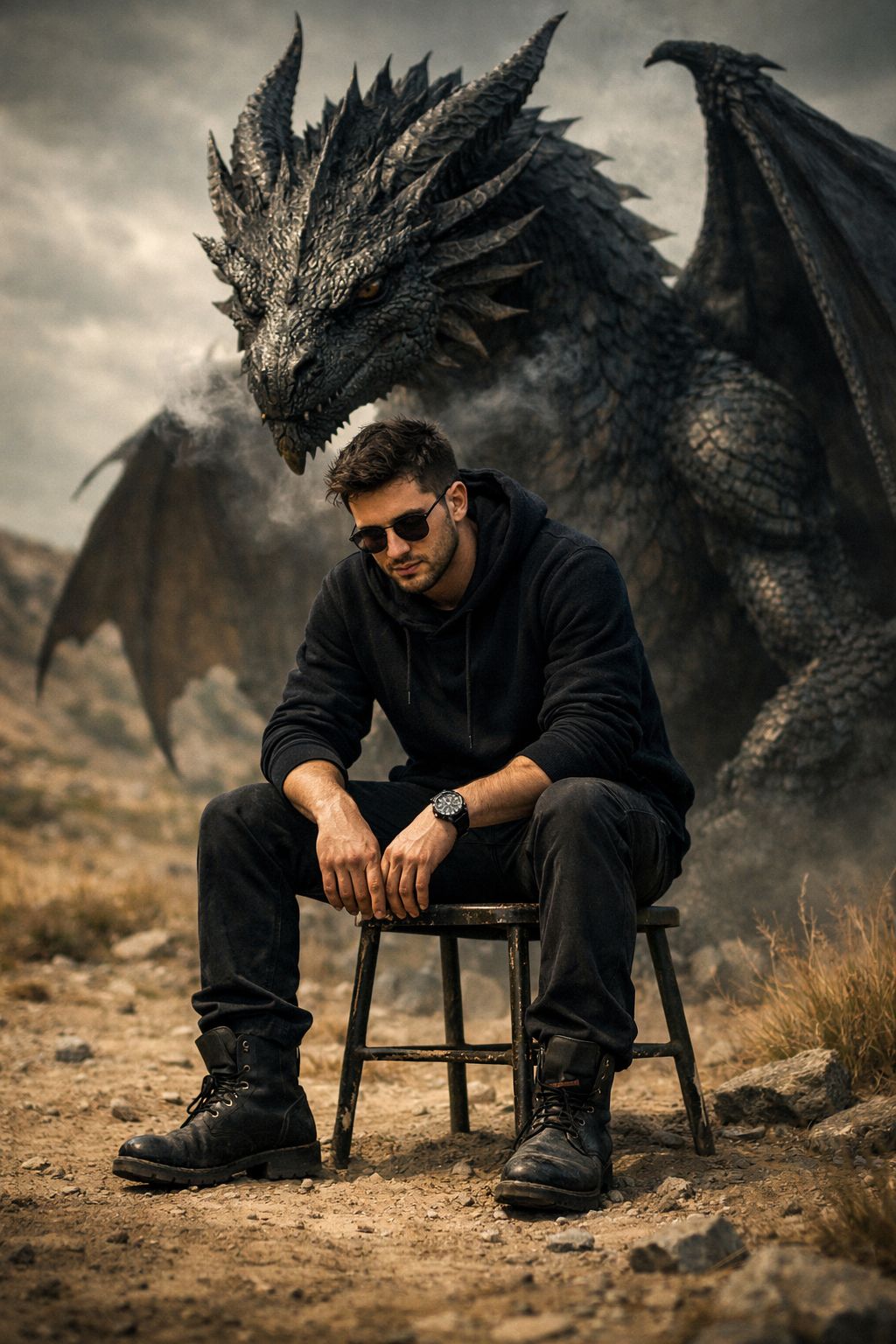 The Dragon’s Guardian in Black