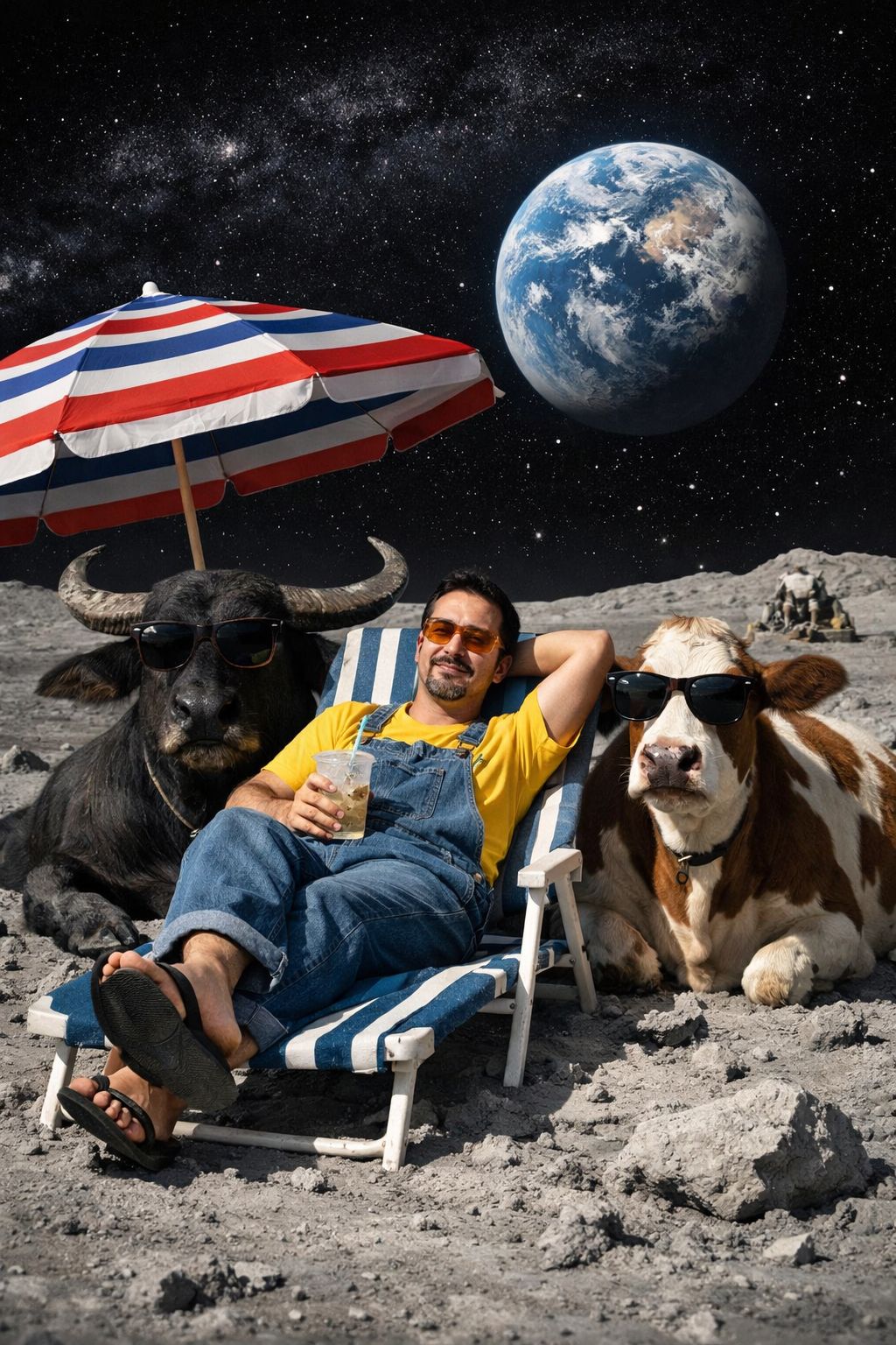 Lunar Vacation with Bovine Friends