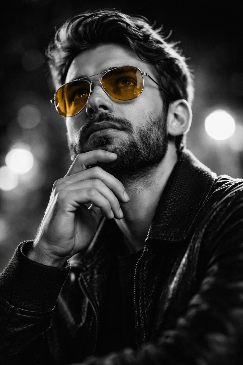Amber Vision in Monochrome Focus