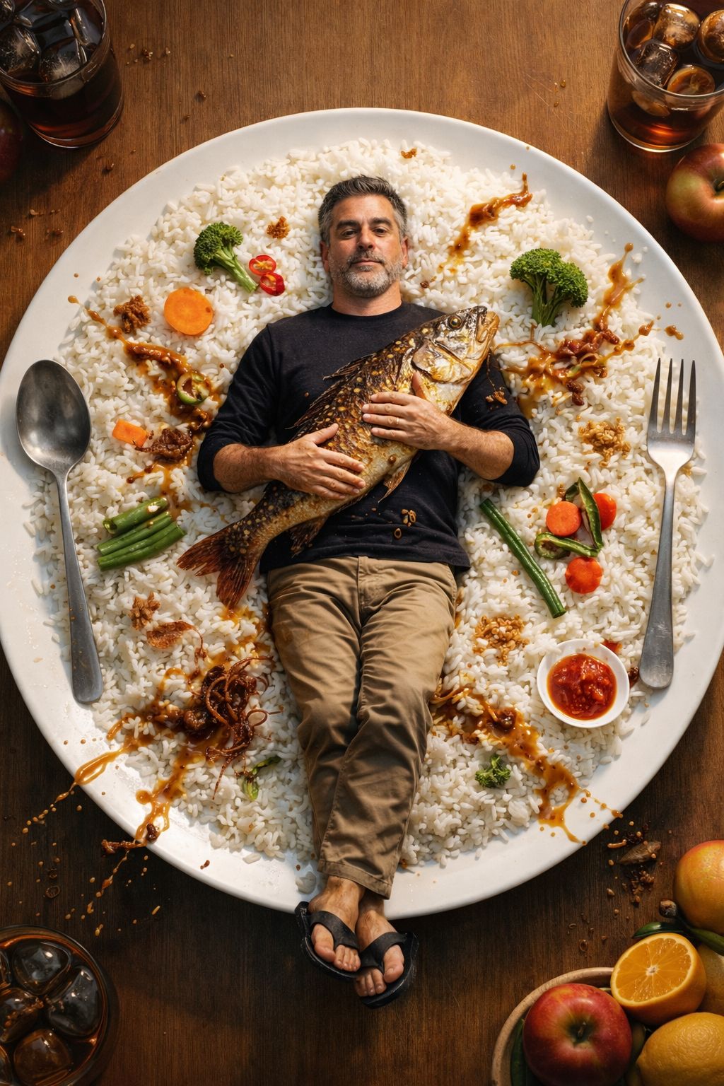 The Human Entrée on Steamed Rice