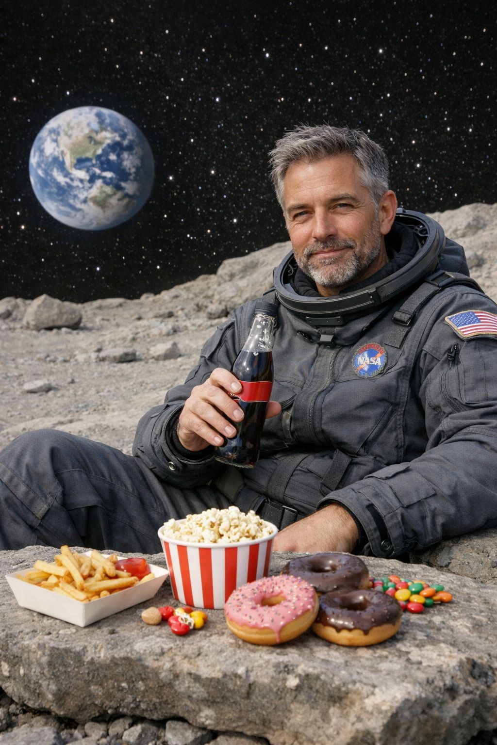 Lunar Snack Break with Earth View