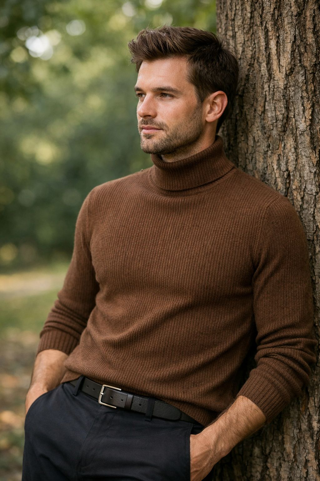 Autumn Park Thoughtful Portrait