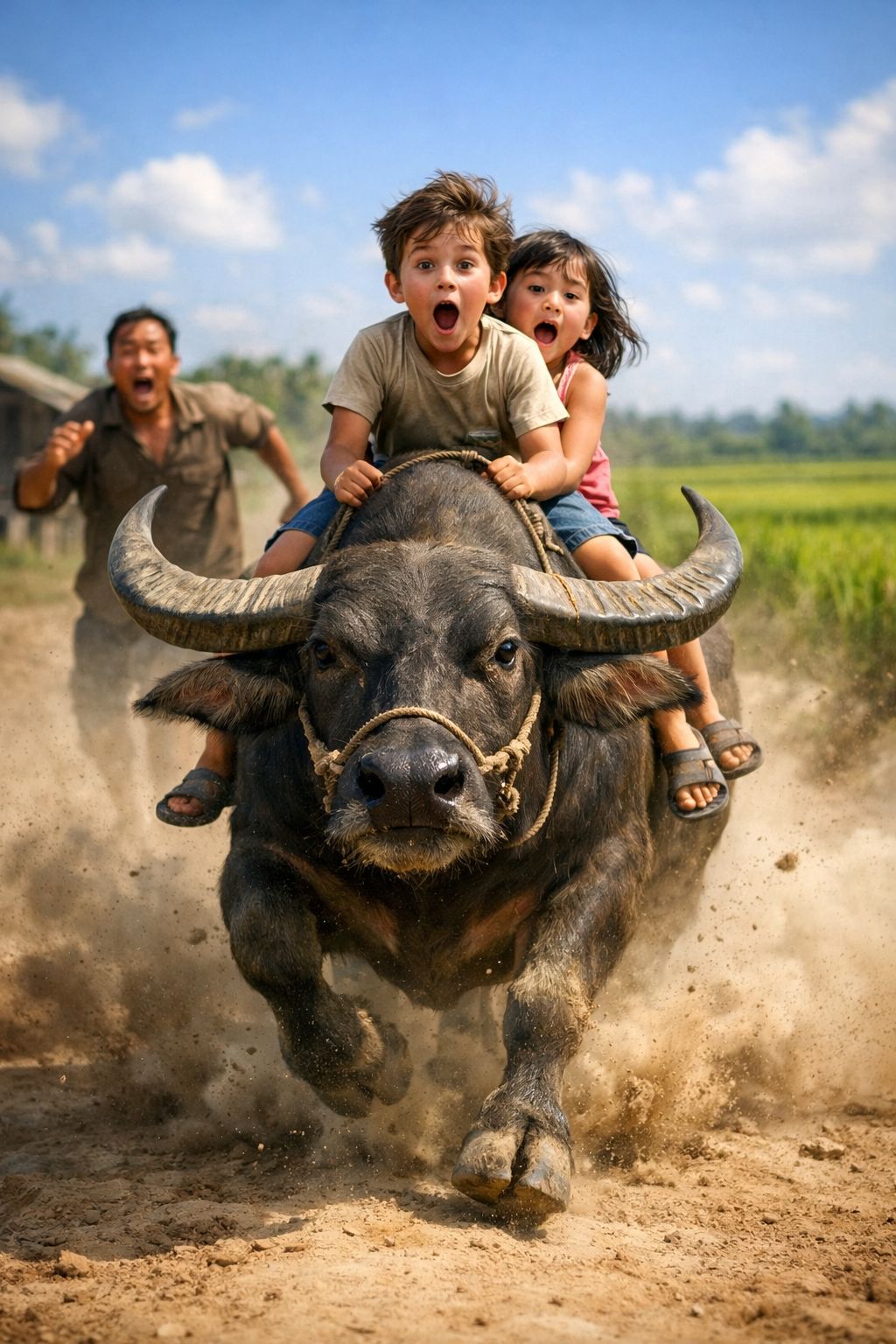 Wild Ride on the Water Buffalo