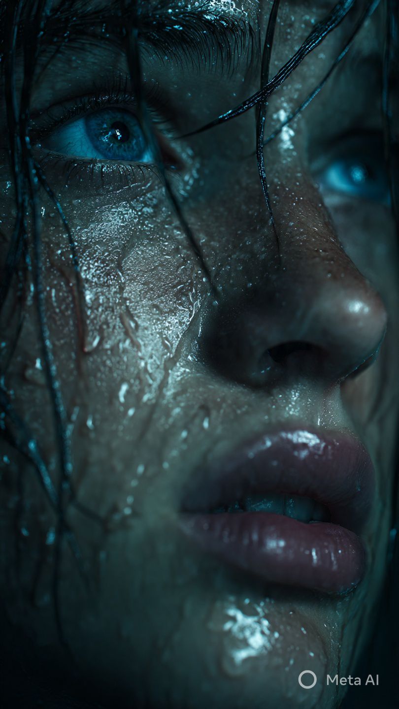 Submerged Soul in Blue Teal