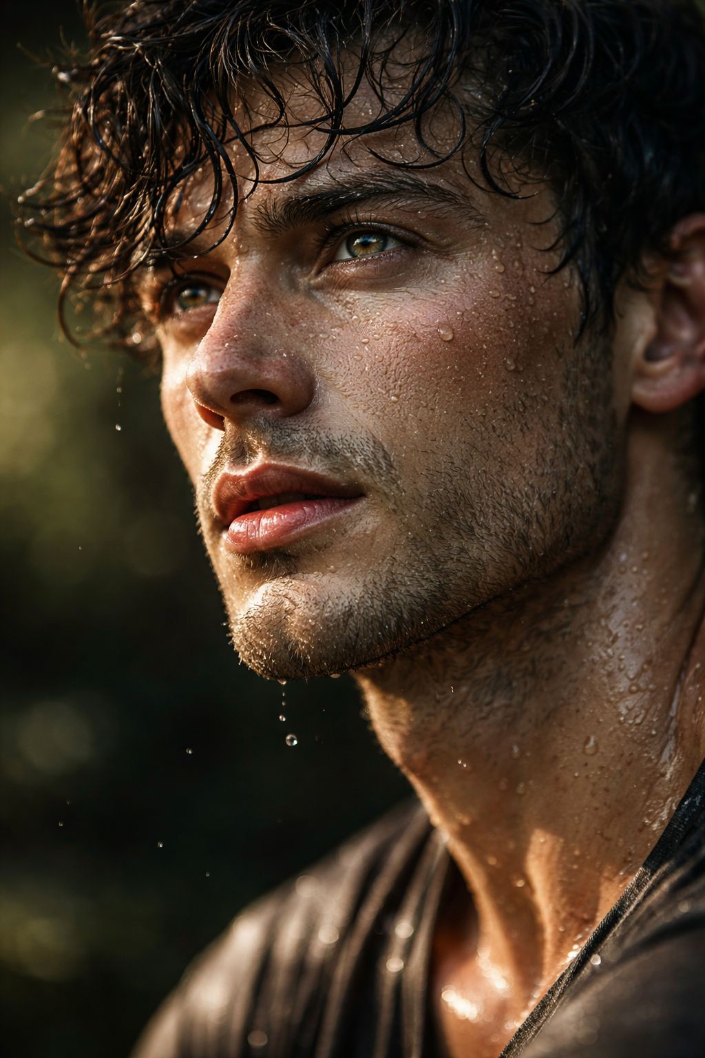 Glistening Gaze in Golden Hour Sunlight