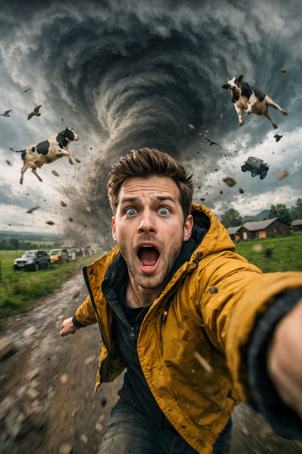 Rural Tornado Escape Selfie