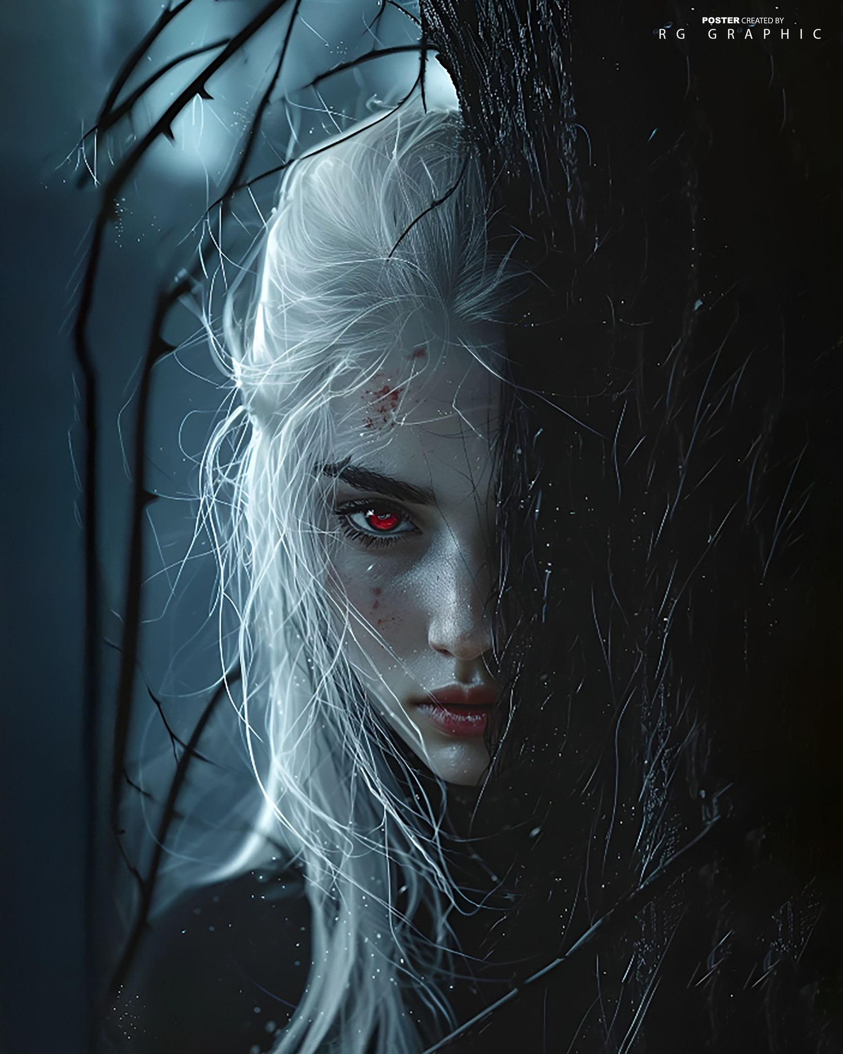 Crimson Gaze in the Haunted Forest