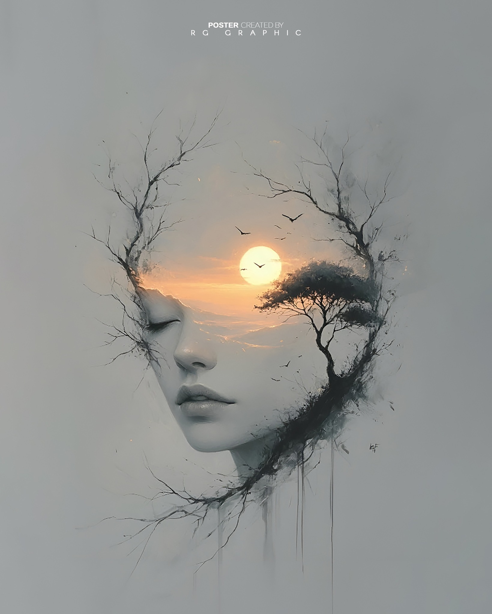 Eternal Sunset Within Her Silhouette