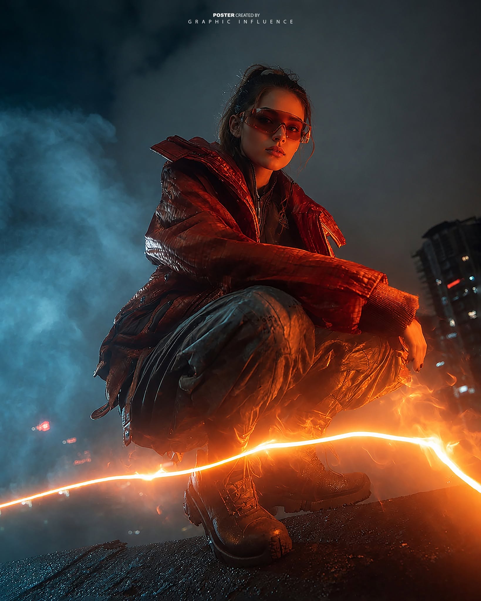 Neon Puffer Cyberpunk Night Watch