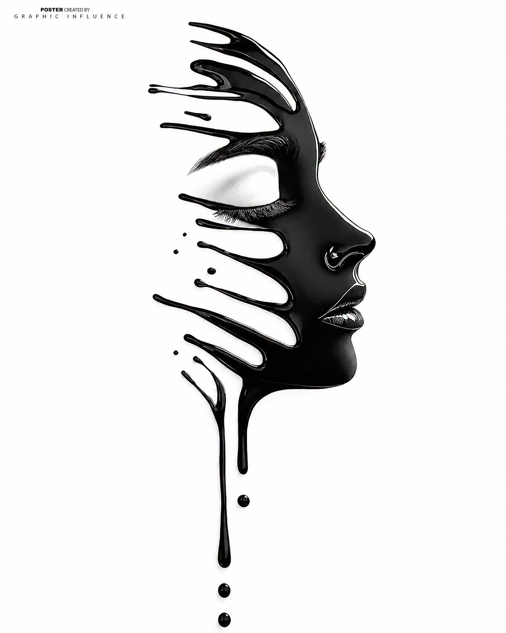 Obsidian Silhouette in Fluid Motion