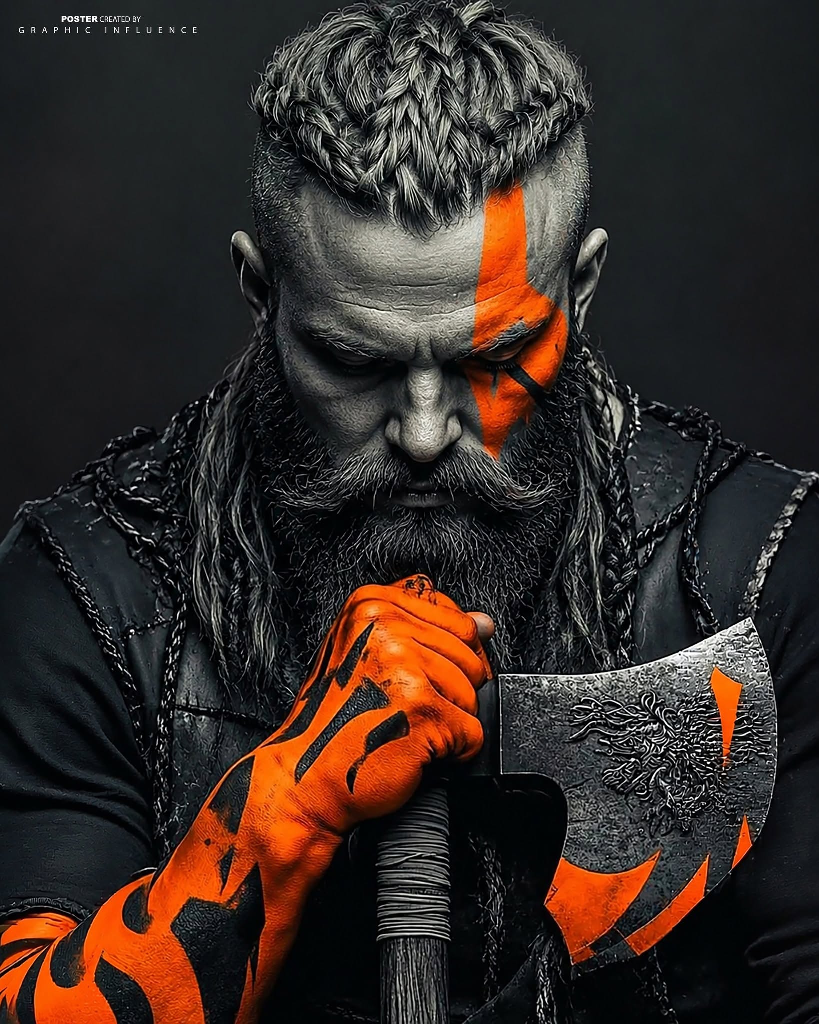 Neon Ember Viking Warrior