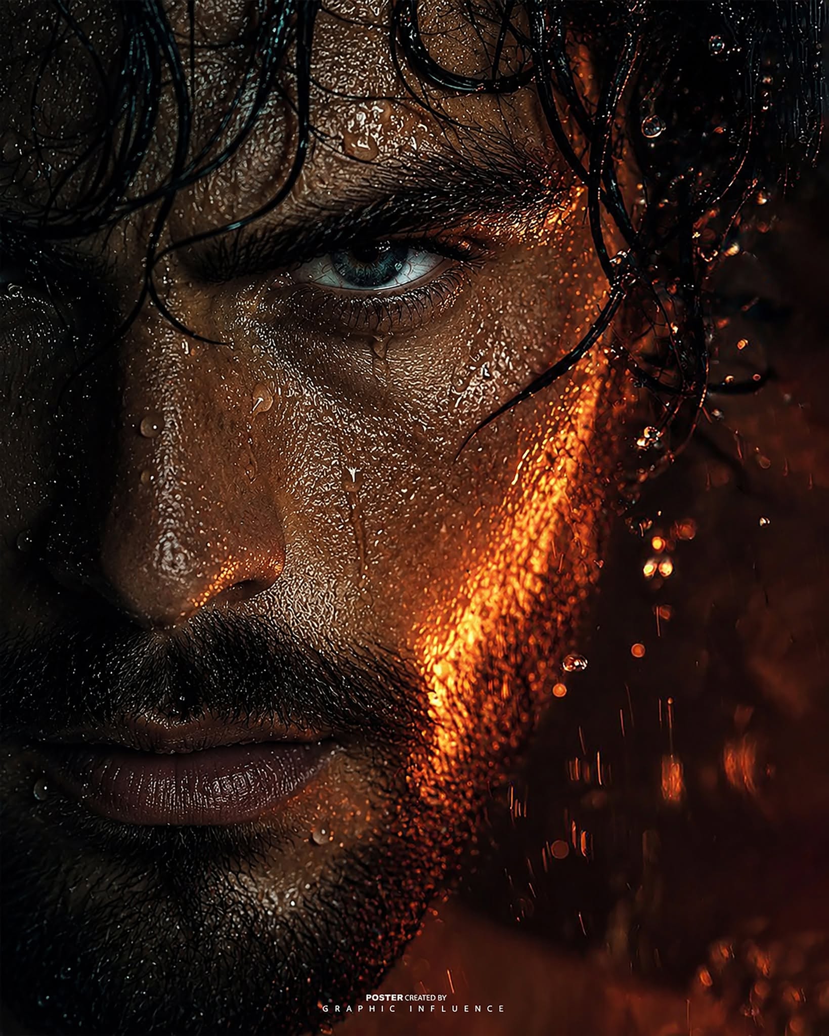 Fire and Ice Cinematic Portrait