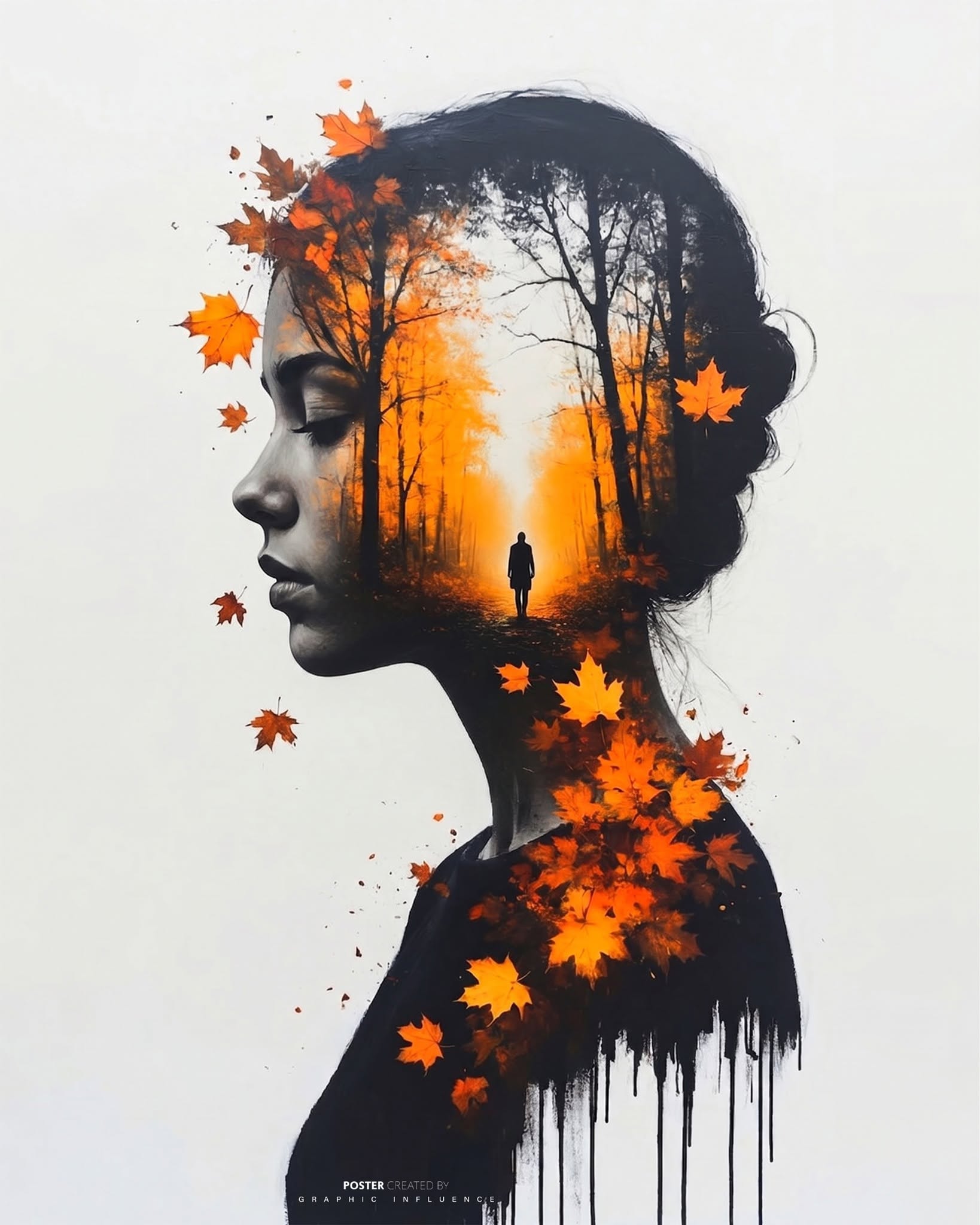 Autumn Silhouette: The Lone Path Within