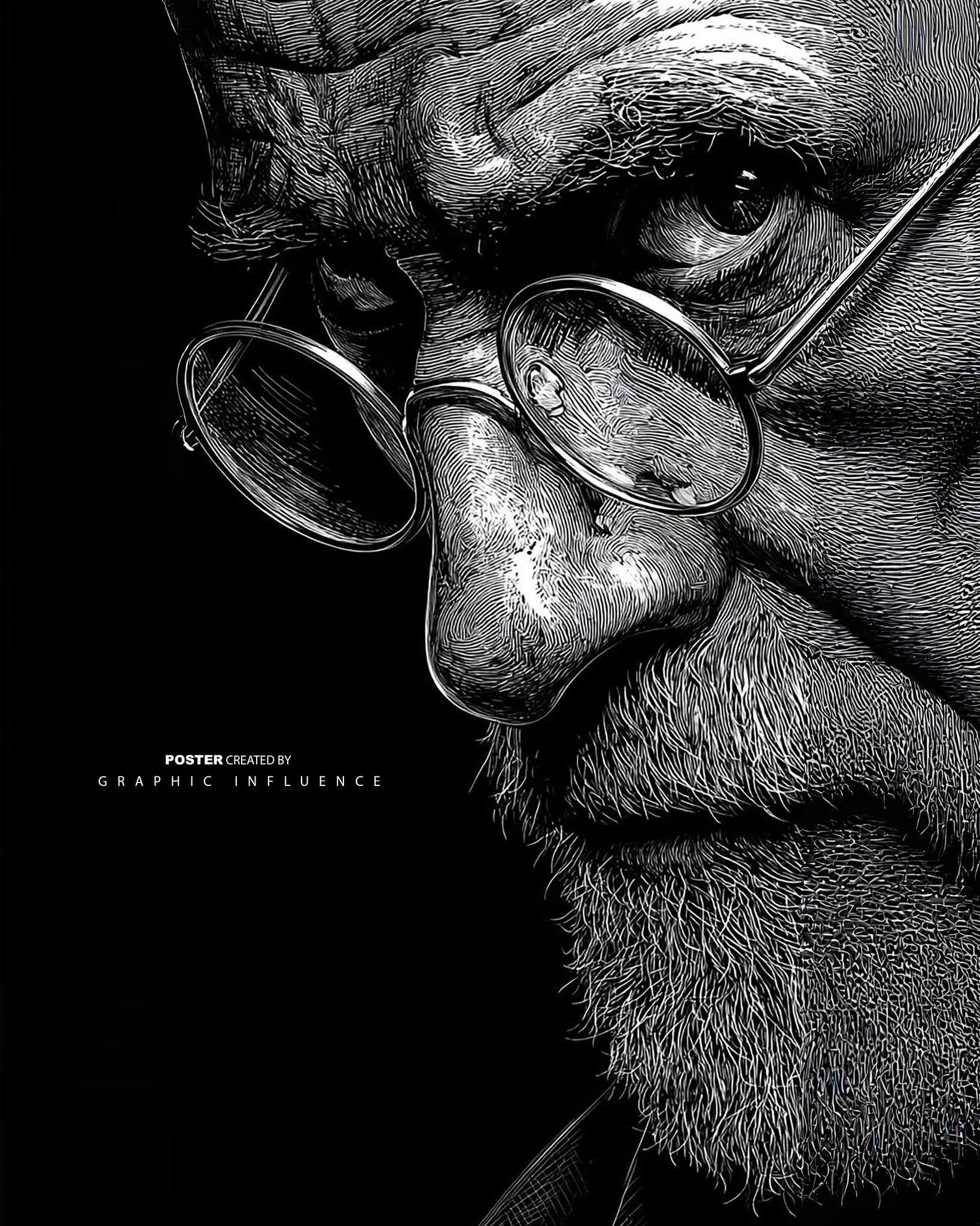 Etched Wisdom in Monochrome Profile