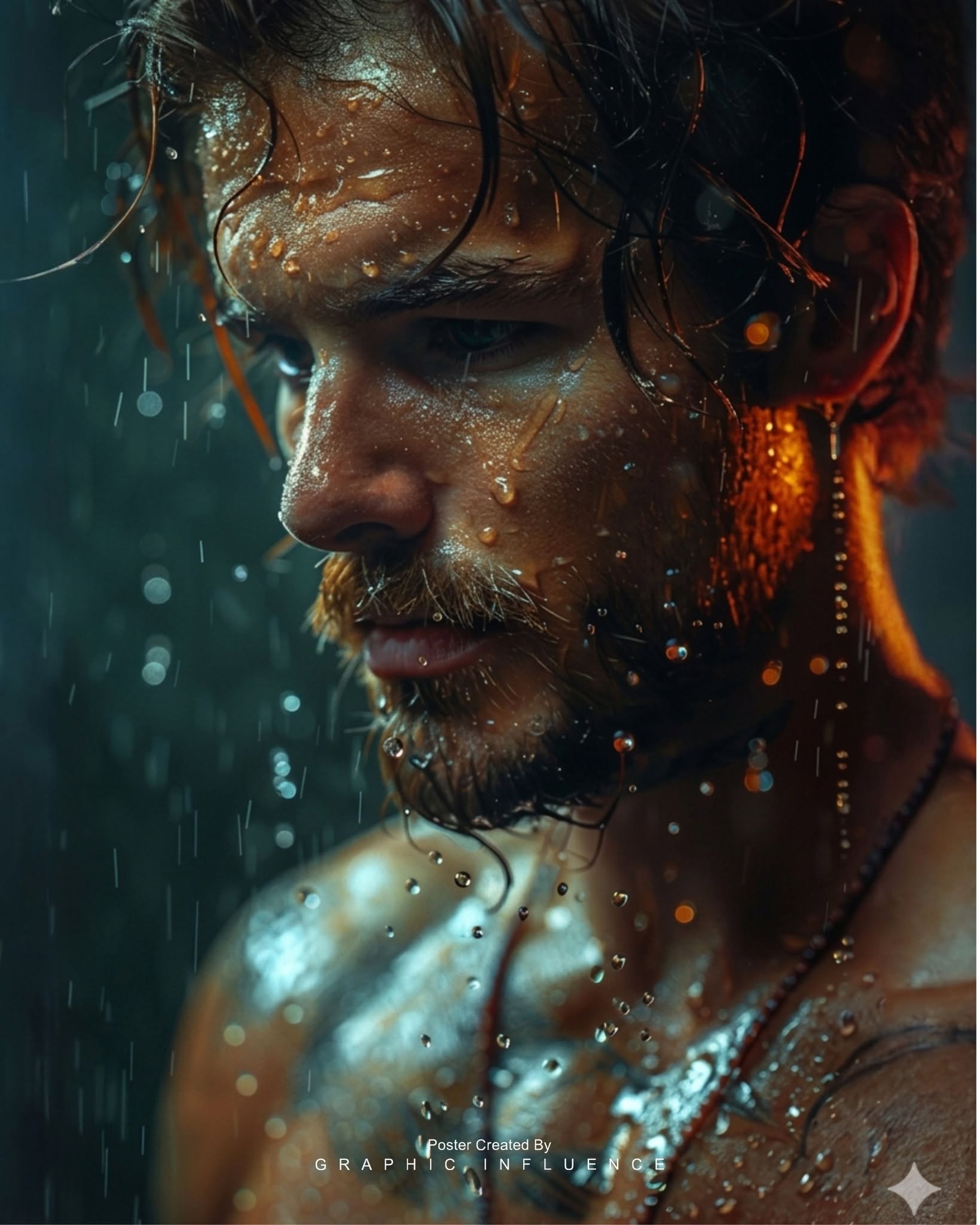 Golden Gaze in a Stormy Night