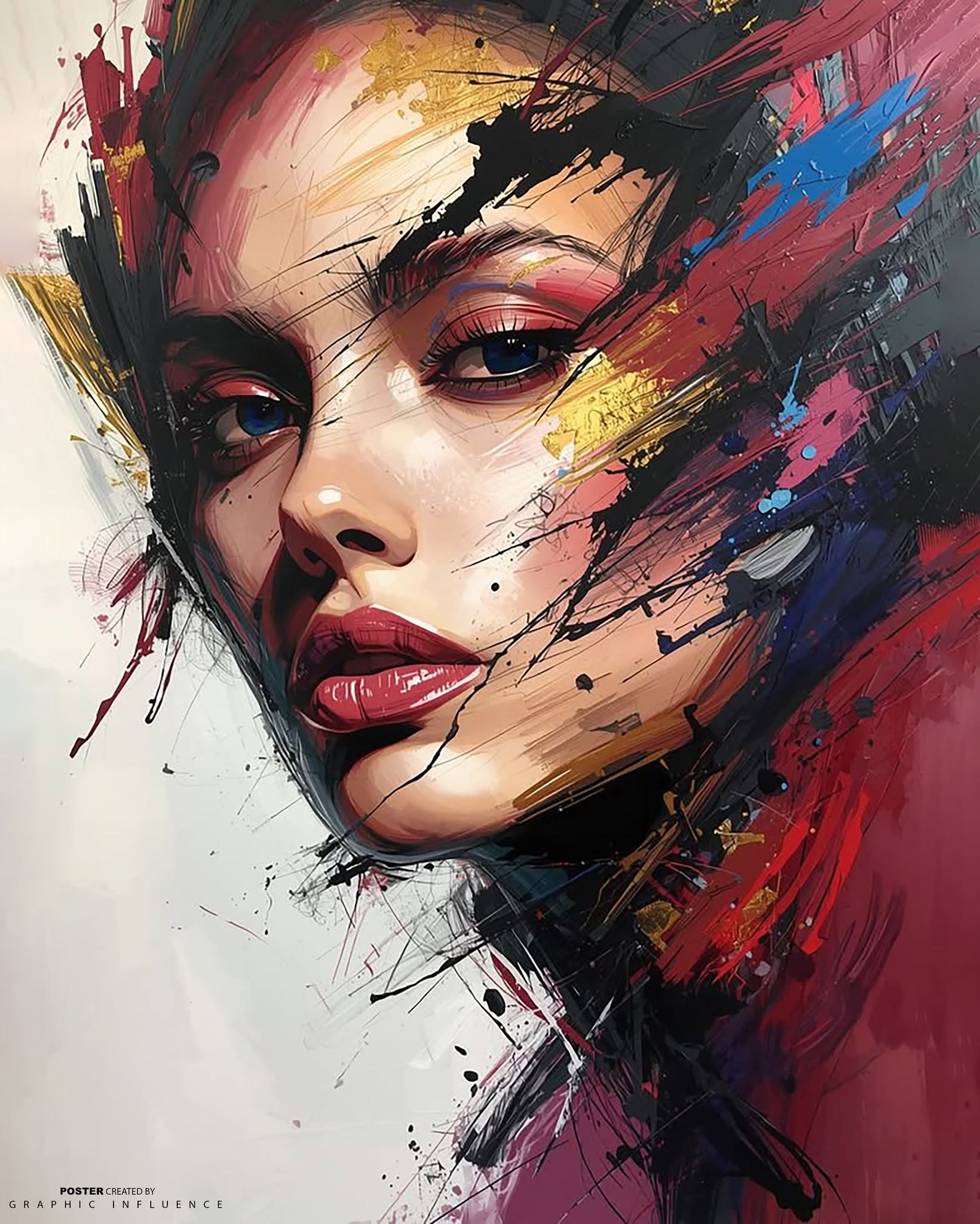 Chromatic Fusion Abstract Portrait