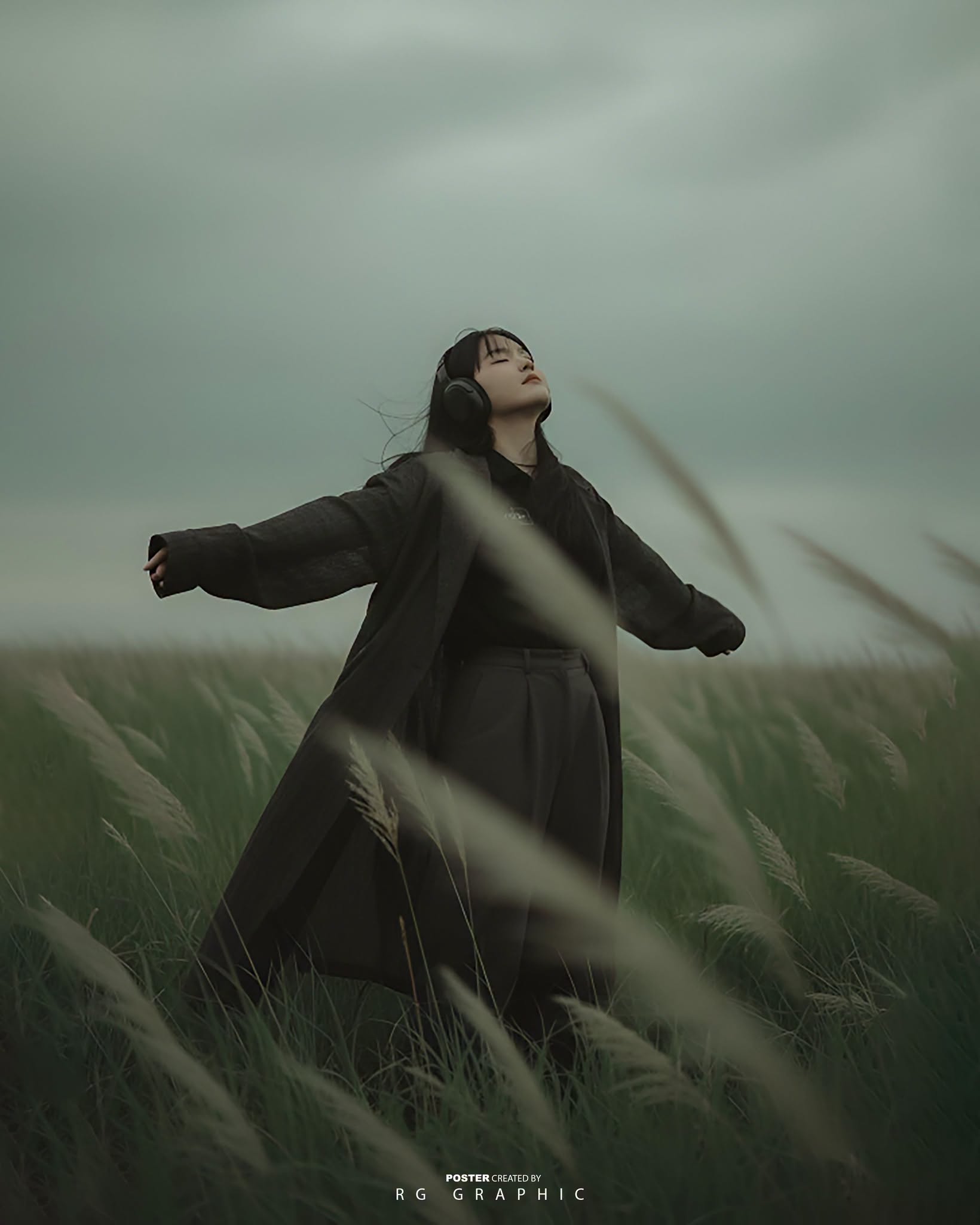 Serene Freedom in a Windswept Field