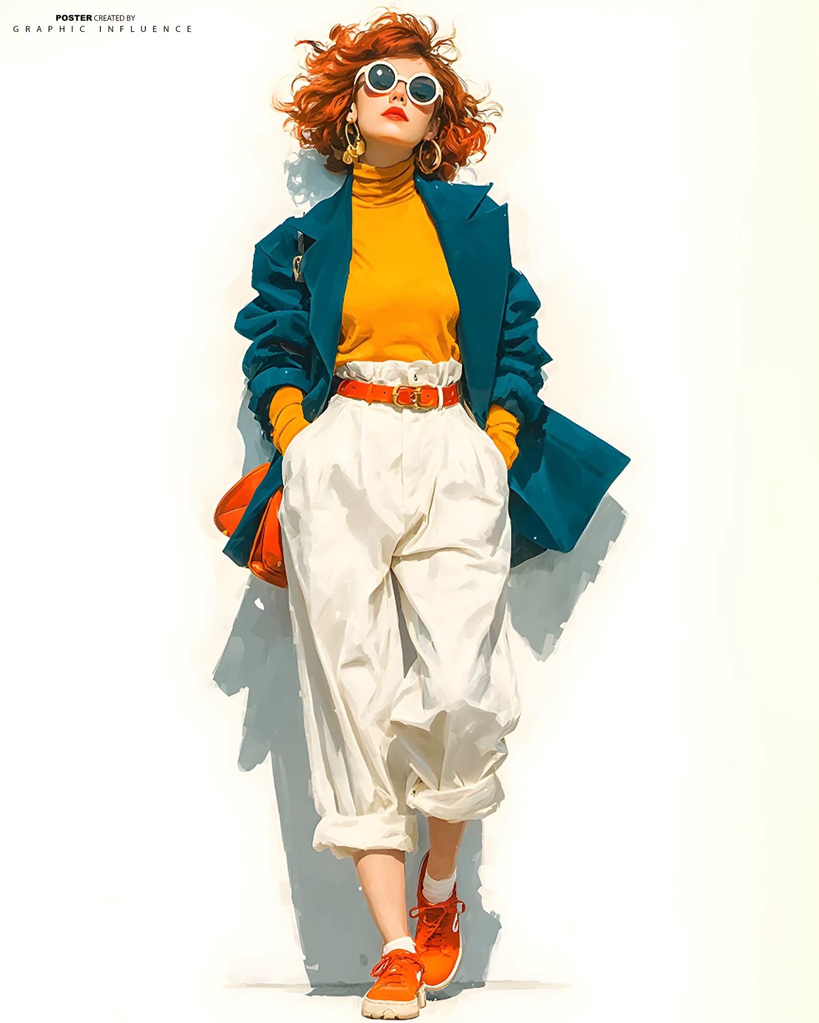 Retro Street Chic in Teal and Mustard