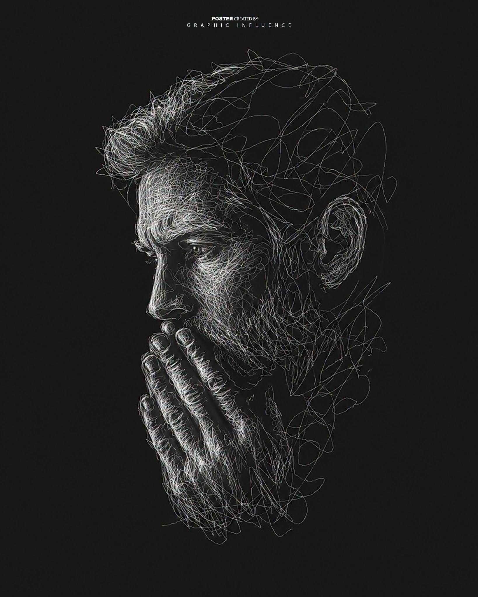 Scribbled Silence in White Graphite