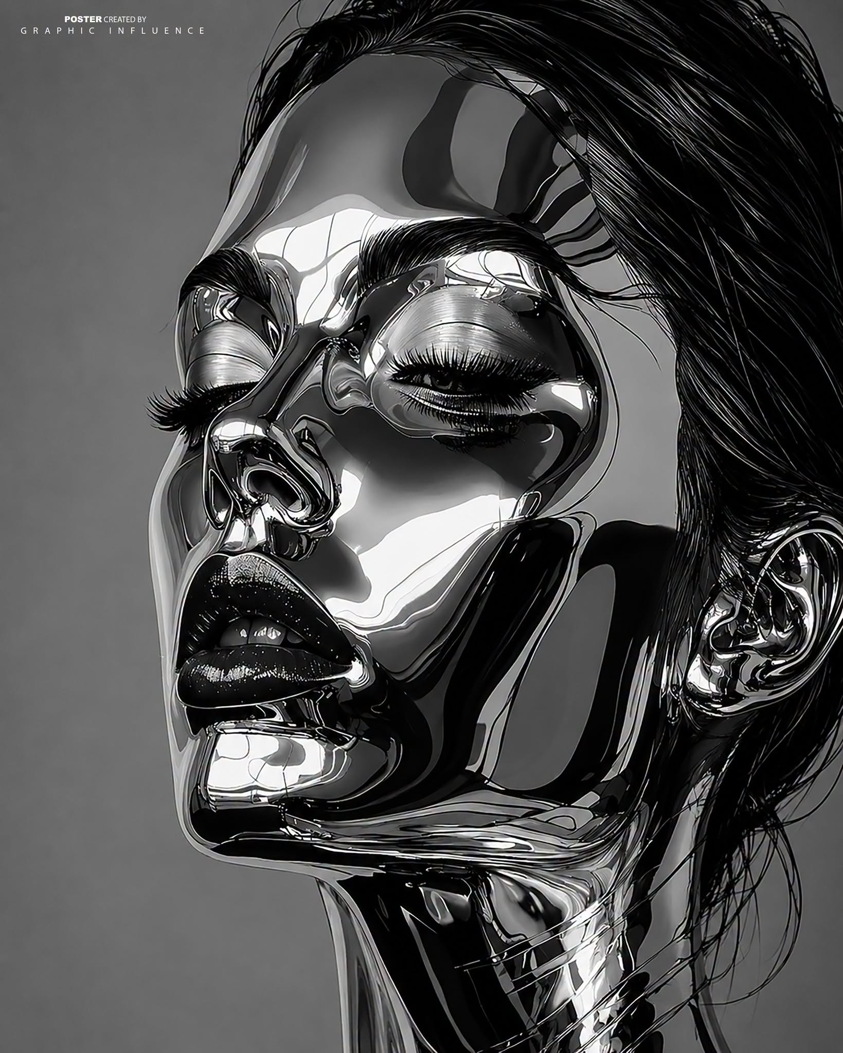 Liquid Chrome Cybernetic Elegance