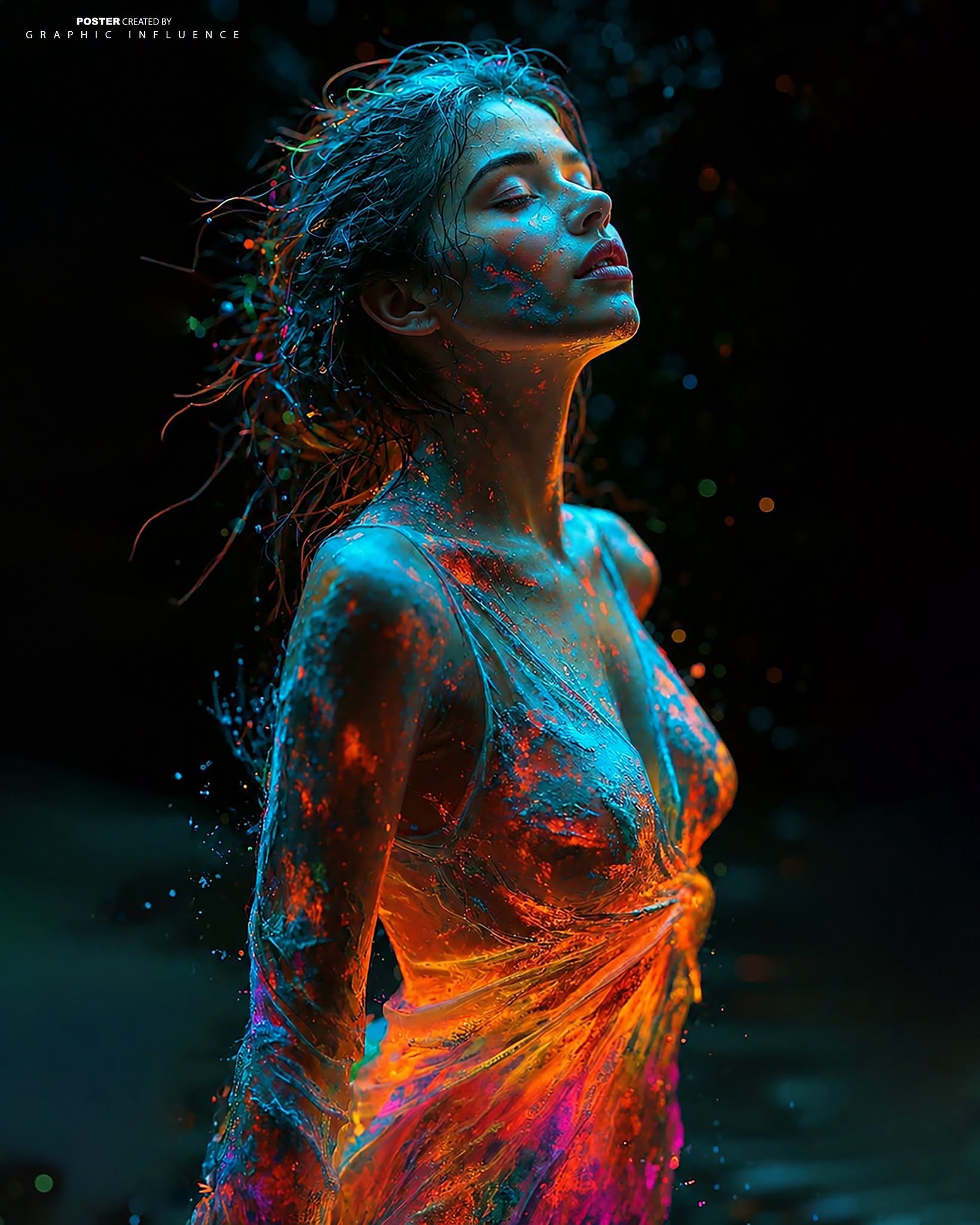 Neon Serenity in the Bioluminescent Night