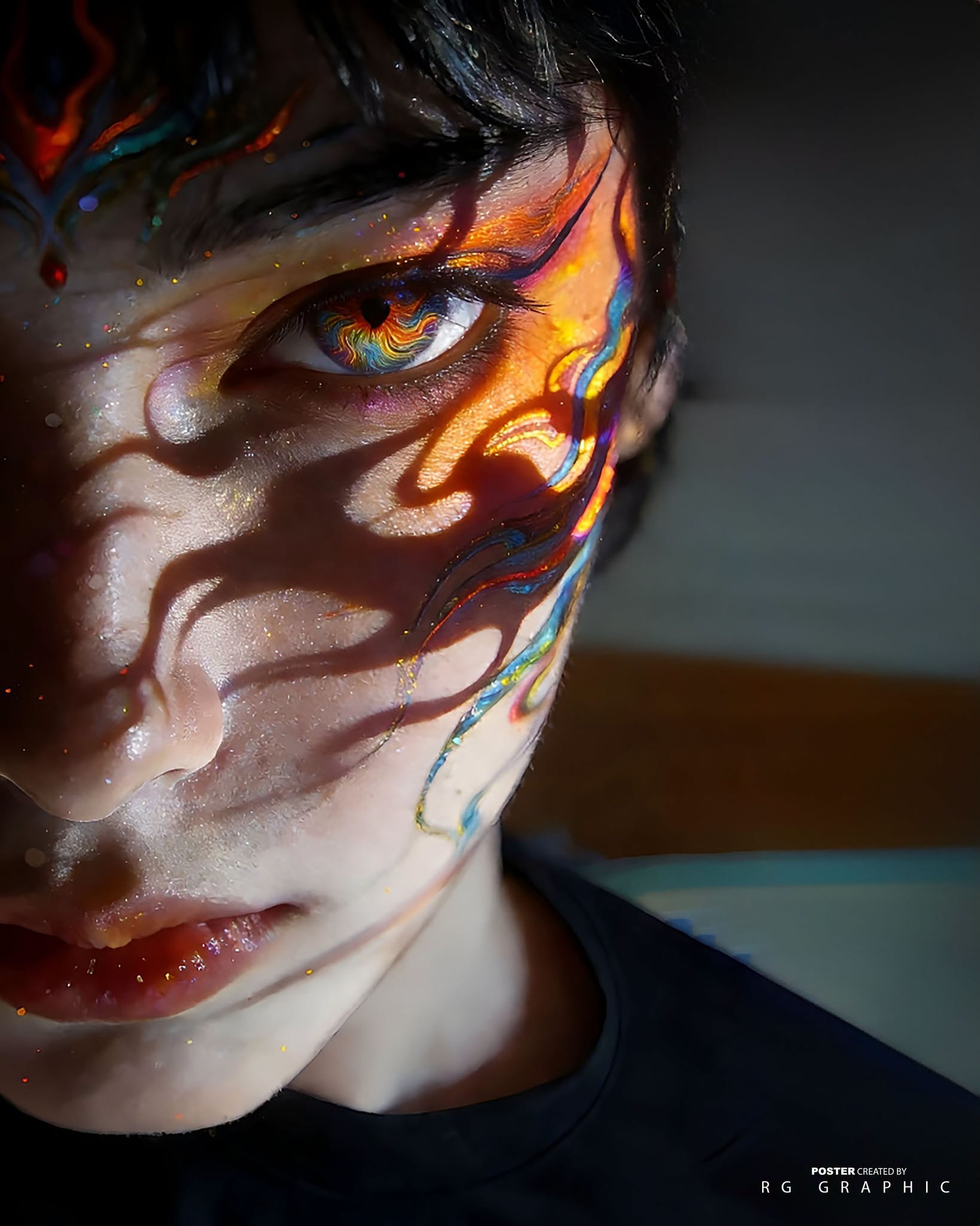 Neon Prism Cyberpunk Portrait
