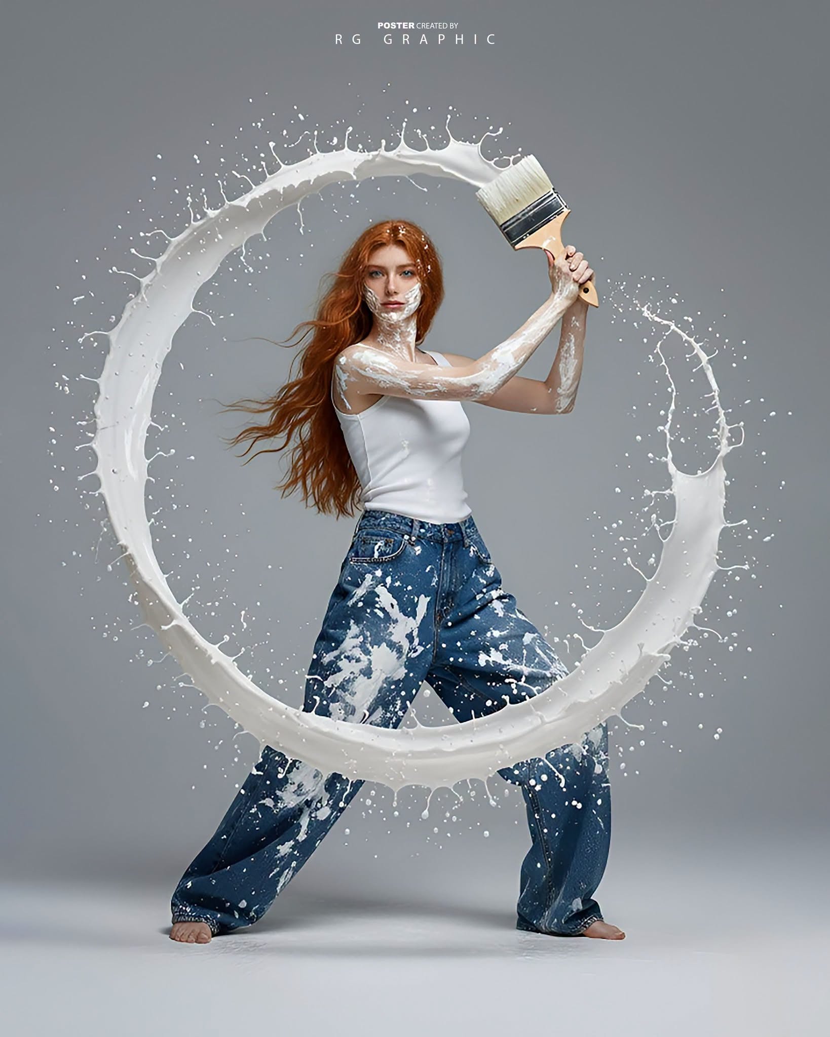 The Redhead Artist in White Chaos