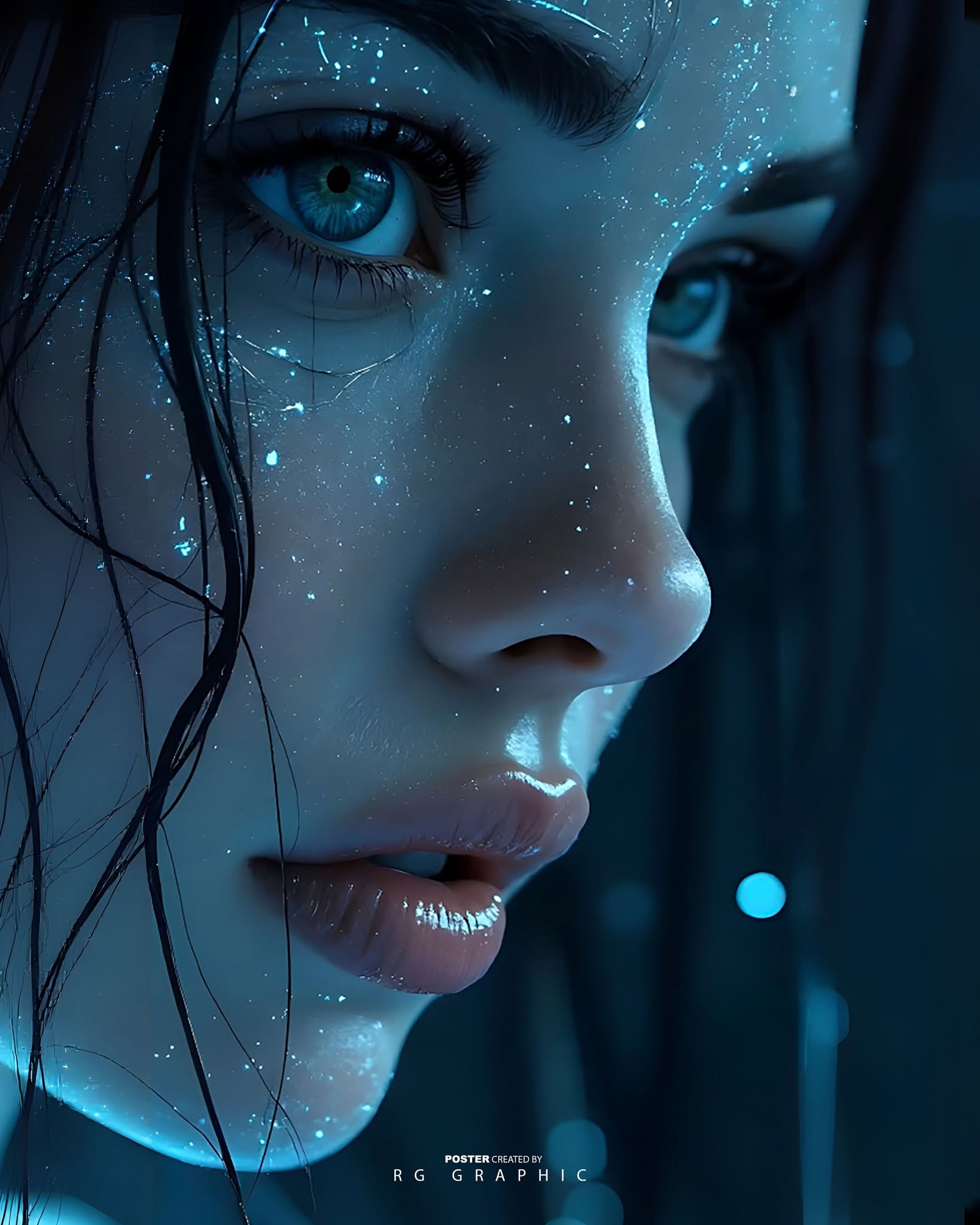 Neon Rain Ethereal Gaze