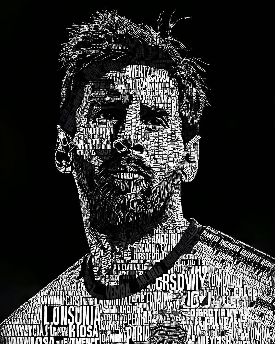 Sculpted Typography Football Legend