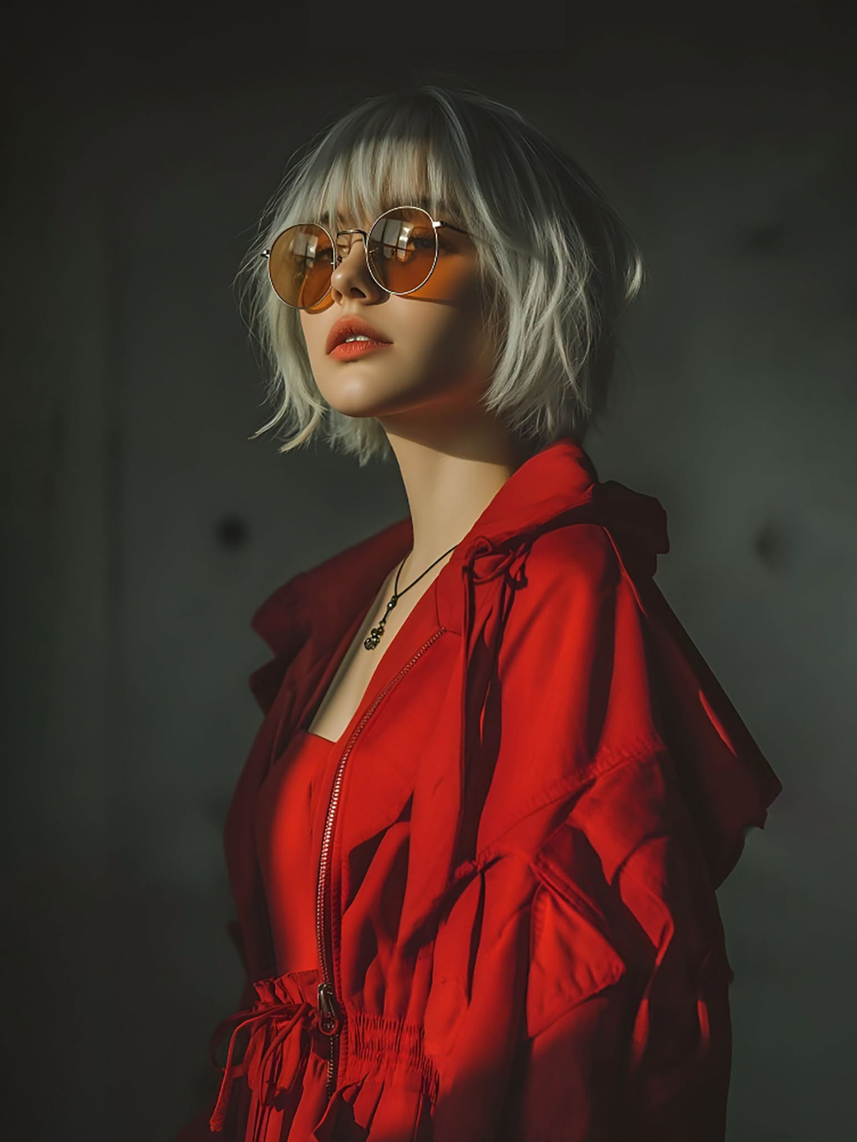 Platinum Bob, Red Jacket: Cinematic Chic