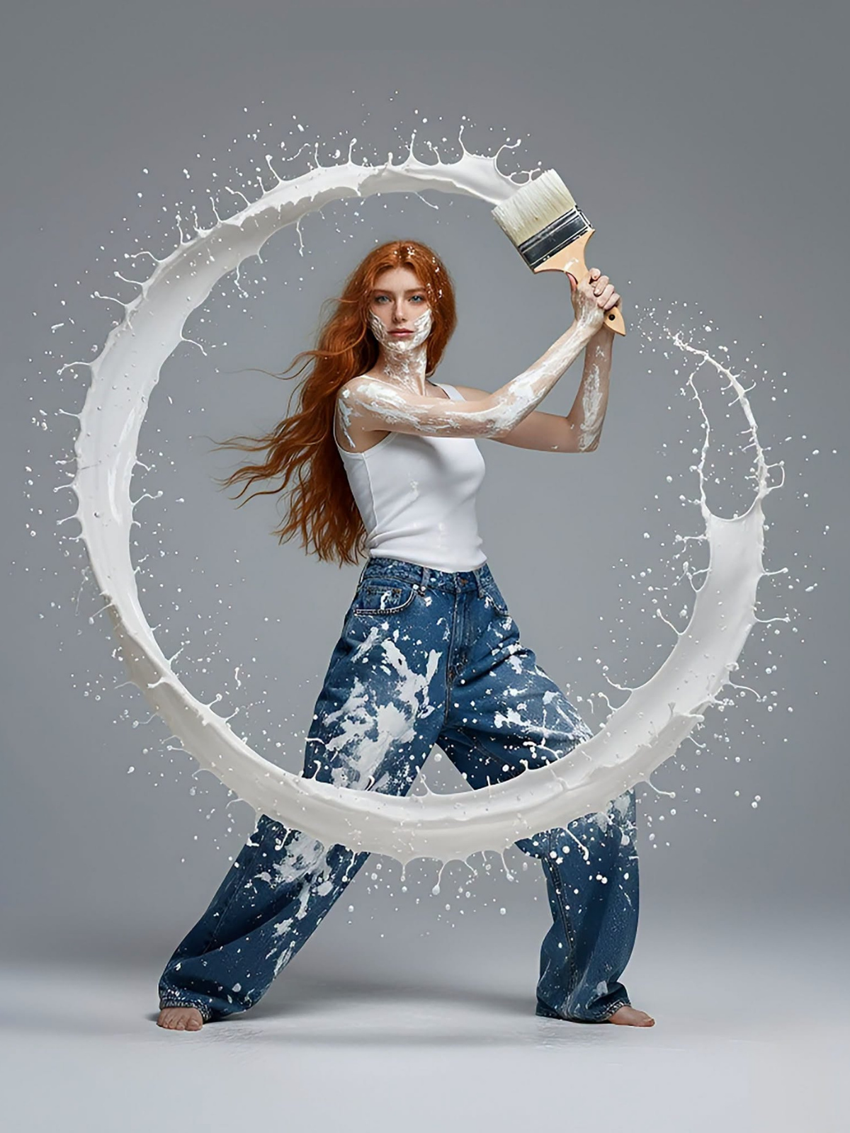 Dynamic Redhead Paint Splash