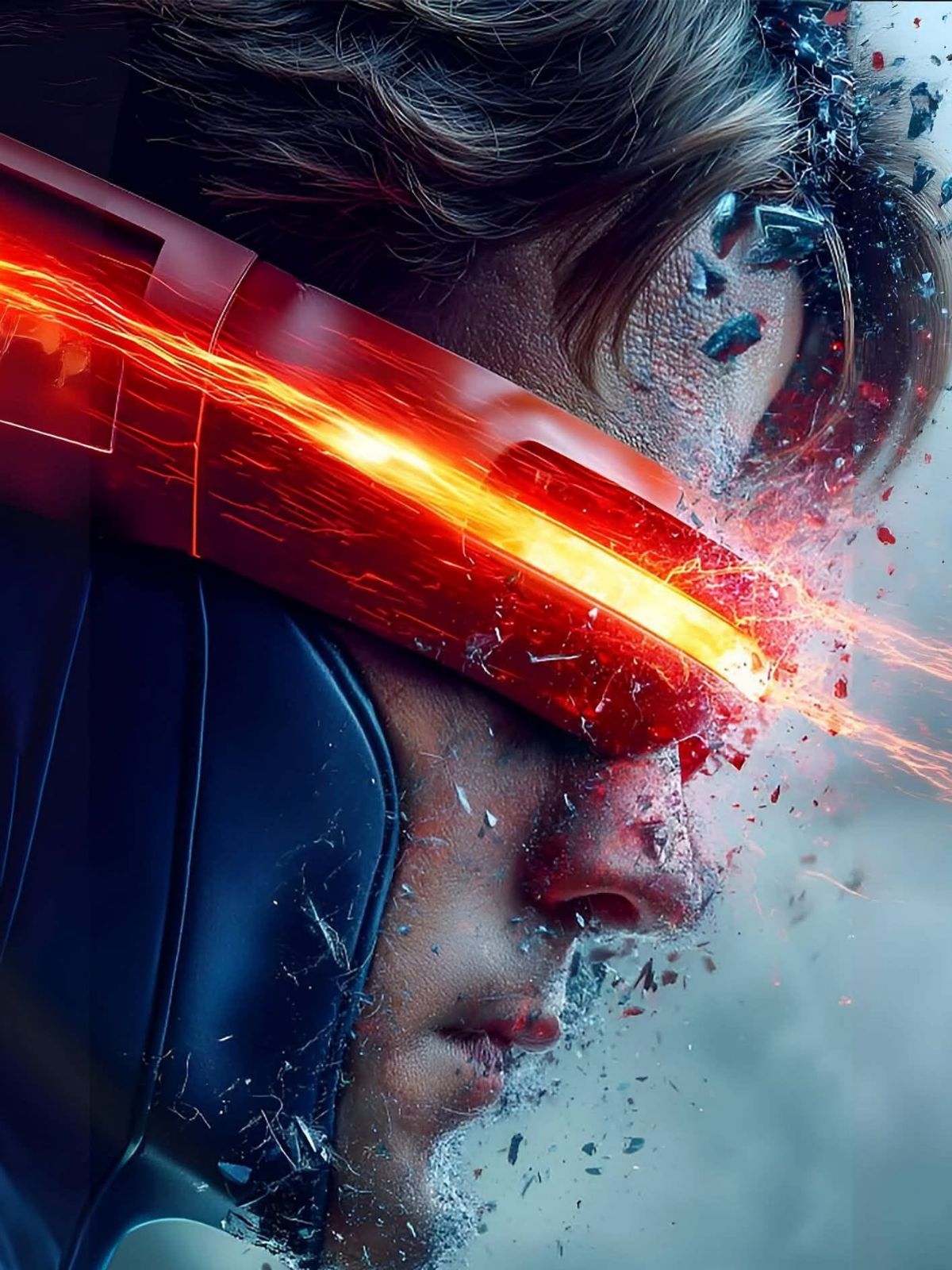 Shattered Visor Cyberpunk Portrait