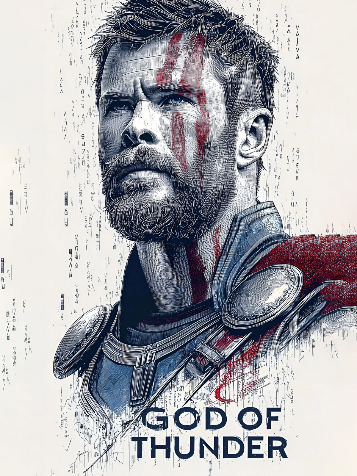 Asgardian Thunder Warrior: Etched War Paint