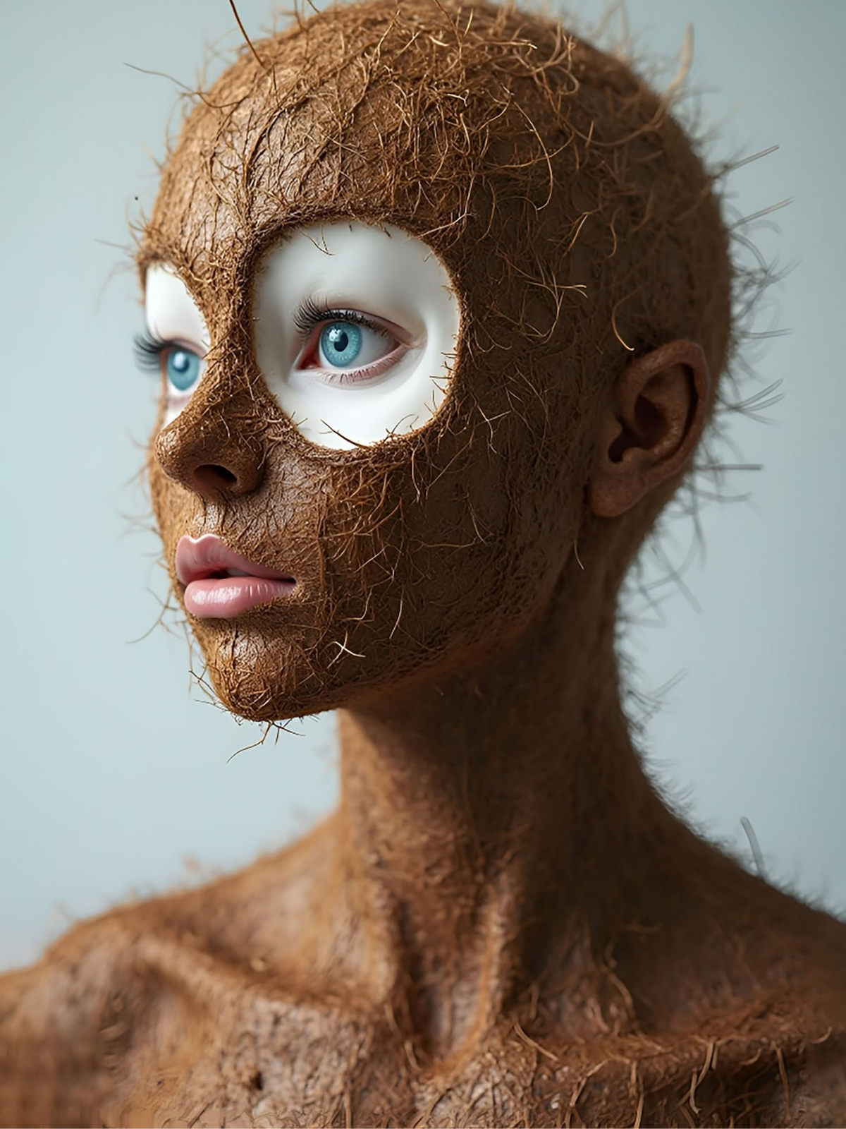 Surreal Coconut Fiber Mask Portrait