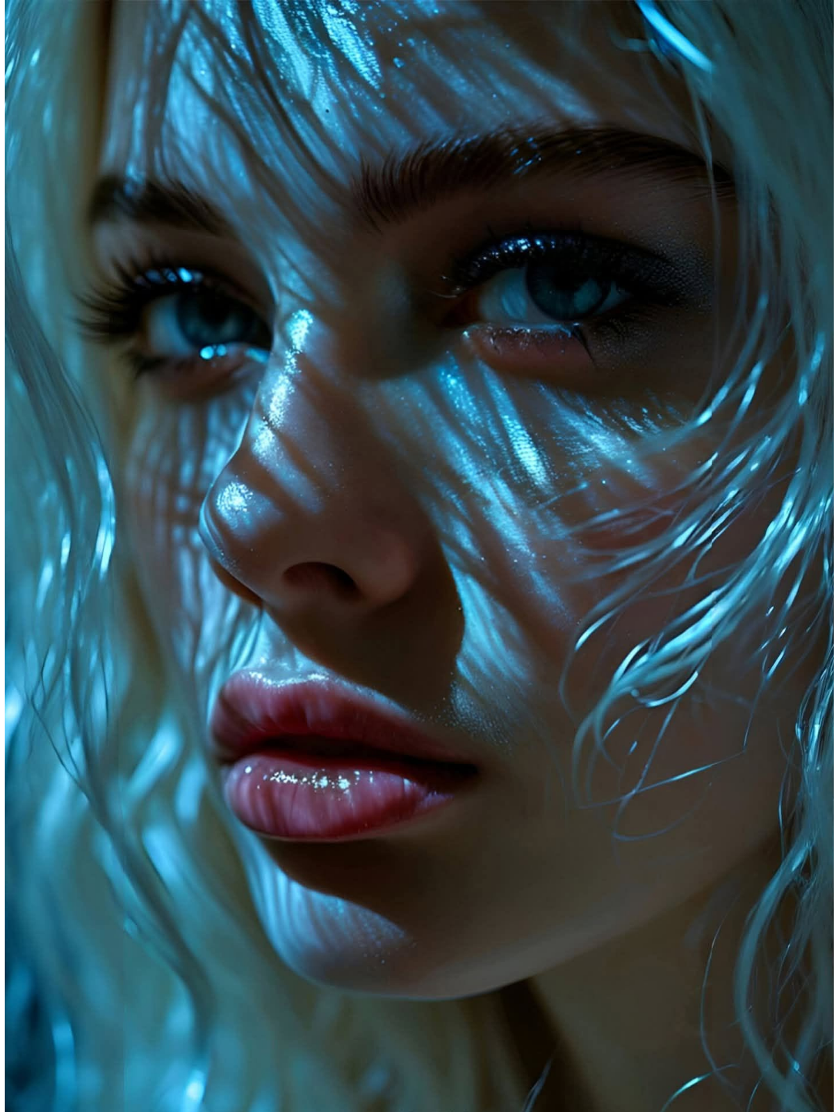 Wet Platinum Neon Noir Gaze