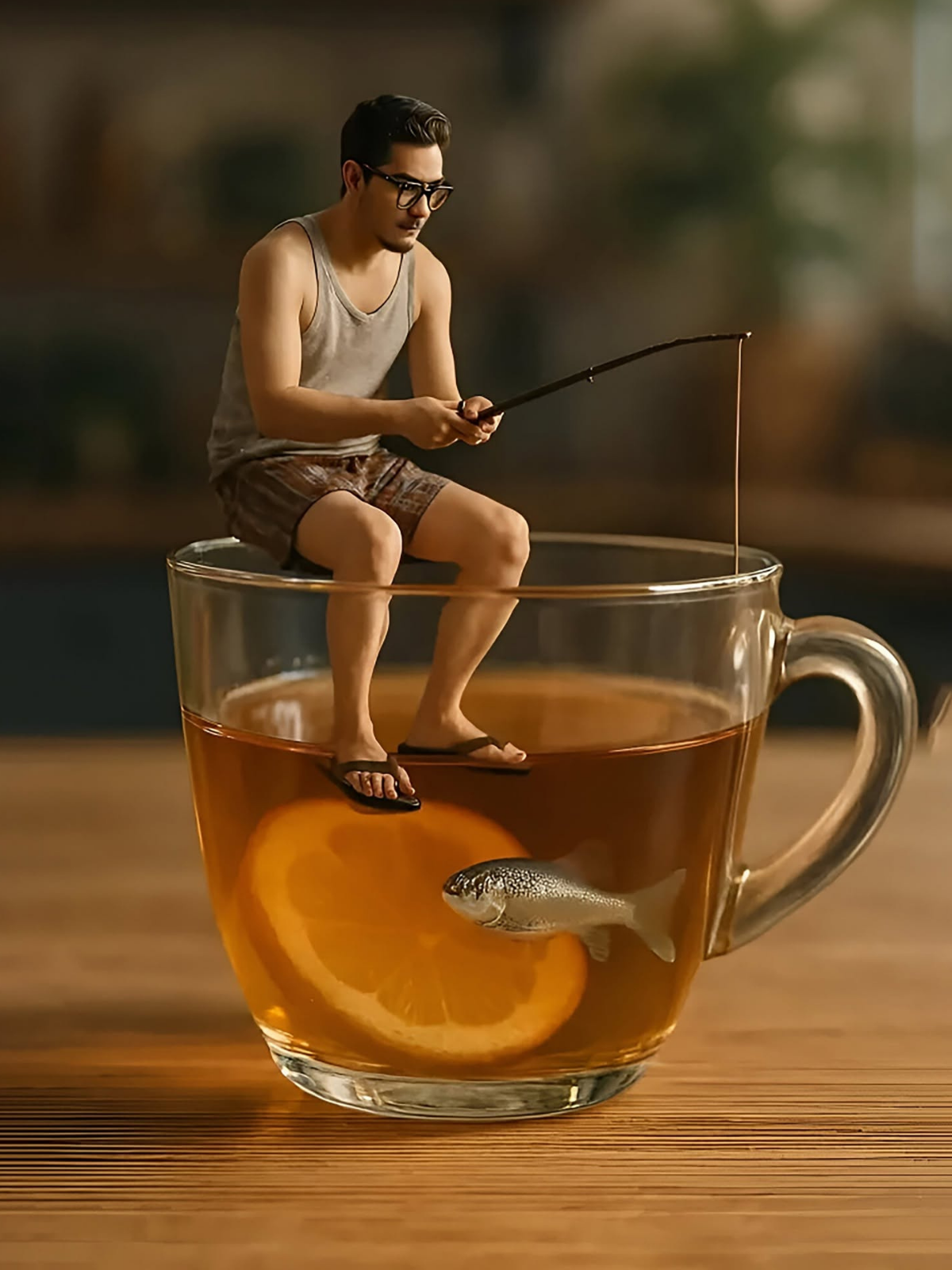 Tiny Angler in a Teacup